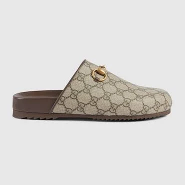 GUCCI Mules À Mors En Toile GG Supreme
