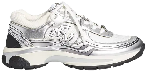 Chanel CC Logo Sneaker 'White Silver'