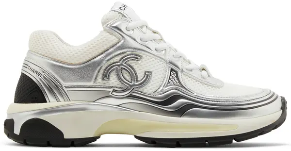 Chanel Wmns CC Logo Sneaker 'White Silver'