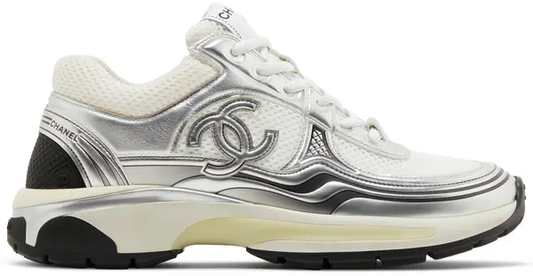 Chanel Wmns CC Logo Sneaker 'White Silver'