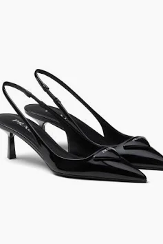 Prada Escarpins à bride arrière en cuir verni